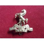 The Queen's Own (Royal West Kent Regiment) WWI War Economy Cap Badge (Gilding-metal), slider. K&K: