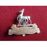 Royal Warwickshire Regiment 1st Battalion (1st Birmingham), (Birmingham Pals') WWI Cap Badge, (Bi-