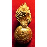 Northumberland Fusiliers EIIR Fur-Busby Grenade badge (Gilding-metal) two extended lugs. Right