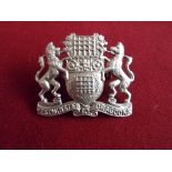 Westminster Dragoons (2nd County of London Yeomanry) WWII Cap Badge (White-metal), two lugs, this