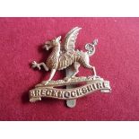 South Wales's Borderers (The Brecknockshire Battalion) Territorial WWI Cap Badge (Bronze), slider.