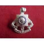 Royal Sussex Regiment WWI Officers Cap Badge (White-metal and enamel), two lugs, blue enamel in