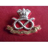 South Staffordshire Regiment Victorian Forage Cap Badge (Bi-metal and red felt backing), two lugs.