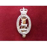 14th (King's) Hussars Other Ranks Cap Badge (White-metal), two lugs, voided centre variant.