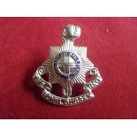 Royal Sussex Regiment WWI Officers Cap Badge (White-metal and enamel), two lugs, blue enamel in