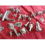 Military Pewter Figures (24) including a large selection of Artillery pieces by the Danbury Mint,
