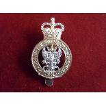 Queen's Own Mercian Yeomanry EIIR Cap Badge (Silver and Gold Anodised), slider and made Firmin,