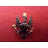 14th/20th King's Hussars EIIR Cap Badge (Black-brass), does not have the letter 'FR' on the