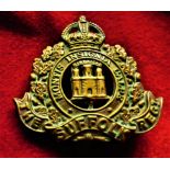 The Suffolk Regiment Forage War Economy Cap Badge (Gilding-metal), two lugs, third type. K&K: 605