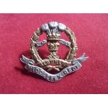 The of Cambridge's Own (Middlesex Regiment) WWI Forage Cap Badge (Bi-metal), two lugs. K&K: 672