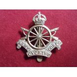 The Army Cyclist Corps WWI Cap Badge (Gilding-metal), slider, twelve spoke variant. K&K: 1872