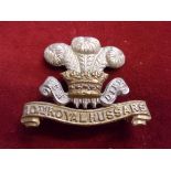 10th (The Prince of Wales Own Royal Regiment) Hussars WWI Cap Badge (Bi-metal), two lugs. K&K: 765
