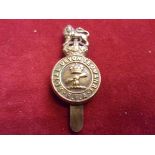 Royal Devonshire Yeomanry (Royal Field Artillery) WWI Cap Badge (Gilding-metal), slider. K&K: 1454