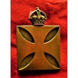 Royal Army Chaplains Department Cap Badge (Blackened-brass), tab fitting. Christian Chaplains
