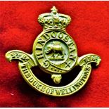 2nd Duke of Wellington's Regiment (Huddersfield) Battalion Cap Badge (Gilding-metal), two lugs.