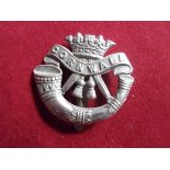 The Duke of Cornwall's Light Infantry WWI Forage Cap Badge (White-metal), slider. K&K: 641