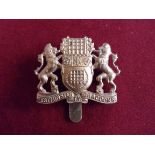 Westminster (Yeomanry) Dragoons WWI Cap Badge (Brass), slider and made J.R. Gaunt. K&K: 1485