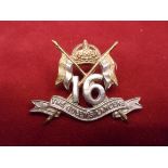 16th The Queen's Lancers Warrant Officers Cap Badge (Bi-metal), two lugs. Sealed 5th July 1905. K&K:
