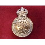 7th The Queen's Own Hussars WWI Economy Cap Badge (Brass), brooch fitting. K7K: 760