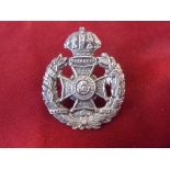 Rifle Brigade Victorian Forage Cap Badge (White-metal), two lugs, Guelphic crown and larger variant.