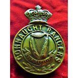 Connaught Rangers Other Ranks Helmet Plate issued between 1881-1914, (Gilding-metal), two lugs, this