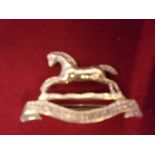 3rd (King's Own) Hussars WWII Other Ranks Cap Badge (Brass), two lugs. K&K: 1894