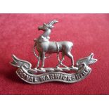 Royal Warwickshire Regiment WWI Other Ranks Forage Cap Badge (White-metal), slider. K&K: 594