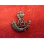 Durham Light Infantry (6th Battalions WWI Territorial Cap Badge (Blackened-brass), slider. K&K: