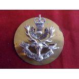 Queen's Own Highlanders EIIR Pipers Glengarry Badge (Chromed), two piece construction with four