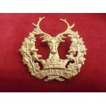 Gordon Highlanders NCO's WWI Glengarry Cap Badge (Brass), two lugs. K&K: 687