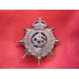 Royal Army Service Corps WWI Officers Forage Cap Badge (Bronze), tab fitting. K&K: 988