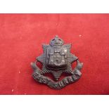 East Surrey Regiment (6th Battalion) Territorial WWI Cap Badge (Blackened-brass), slider, second