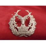 Gordon Highlanders WWI Glengarry Cap Badge (White-metal), two lugs. K&K: 687