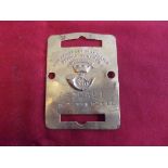 Prince Albert's Own Somerset Light Infantry Victorian Brass Bed/ Duty Plate, bearing the