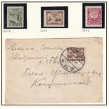 Russia 1925 Centenary Decembrist Rising SG466B-468B m/m set; Env Leningrad to Lesnoe 11.4.1927;