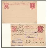 Russia 1913 Michel P26 prepaid postcard unused; Michel P26 prepaid postcard Kazan to Dresden,