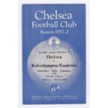 Chelsea v Wolverhampton Wanderers 1952 26th January Football league Division 1 scores in type no