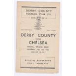 Derby County v Chelsea 1948 3rd January League Division 1 score & team change in pen rusty staple