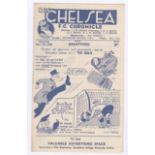 Chelsea v Brentford 1946 9th November League Division 1 score, team change in pencil