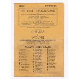 Chelsea v Wolves at Molineux Grounds 1947 26th April League Division 1 horizontal & vertical