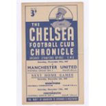 Chelsea v Manchester United 1947 29th November League Division 1 horizontal & vertical creases