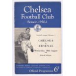 Chelsea v Arsenal 1950 30th August League Division 1