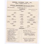 Arsenal v Chelsea 1947 1st March League Division 1 horizontal & vertical creases score in pen Fuel