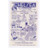 Chelsea v Leeds United 1946 14th September Football League Division 1 horizontal crease