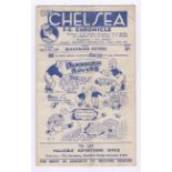 Chelsea v Blackburn Rovers 1947 4th April League Division 1 vertical crease score in pen