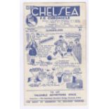 Chelsea v Sunderland 1947 22nd March League Division 1 horizontal crease score in pencil
