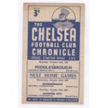 Chelsea v Middlesbrough 1947 18th October League Division 1