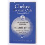 Chelsea v Tranmere Rovers 1952 2nd February F.A. Cup Fourth Round rusty staples