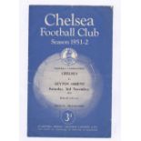 Chelsea v Leyton Orient 1951 3rd November Football Combination horizontal & vertical creases