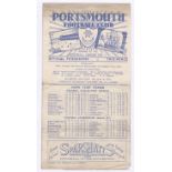 Portsmouth v Chelsea 1946 26th October League Division 1 horizontal crease
